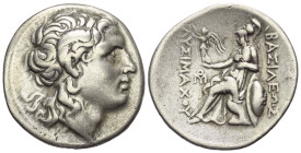 Königreich Thrakien. Lysimachos (306 - 281 v. Chr.).

 Tetradrachme (Silber). Ca. 288 - 281 v. Chr. Amphipolis.
Vs: Kopf des vergöttlichten Alexand...