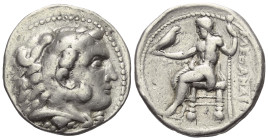 Königreich Makedonien. Alexander III. der Große (336 - 323 v. Chr.).

Tetradrachme (Silber). Ca. 327 - 305 v. Chr. Tyros.
Vs: Kopf des jugendlichen...