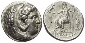 Königreich Makedonien. Alexander III. der Große (336 - 323 v. Chr.).

 Tetradrachme (Silber). Ca. 323 - 320 v. Chr. Arados.
Vs: Kopf des jugendlich...
