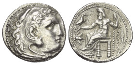 Königreich Makedonien. Alexander III. der Große (336 - 323 v. Chr.).

 Drachme (Silber). Ca. 323 - 319 v. Chr. Magnesia am Mäander.
Vs: Kopf des ju...