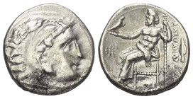 Königreich Makedonien. Alexander III. der Große (336 - 323 v. Chr.).

 Drachme (Silber). Ca. 323 - 319 v. Chr. Kolophon.
Vs: Kopf des jugendlichen ...