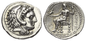 Königreich Makedonien. Philippos III. Arrhidaios (323 - 317 v. Chr.).

 Drachme (Silber). Ca. 323 - 317 v. Chr. Babylon.
Vs: Kopf des jugendlichen ...