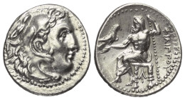 Königreich Makedonien. Philippos III. Arrhidaios (323 - 317 v. Chr.).

 Drachme (Silber). Ca. 323 - 319 v. Chr. Magnesia am Mäander.
Vs: Kopf des j...
