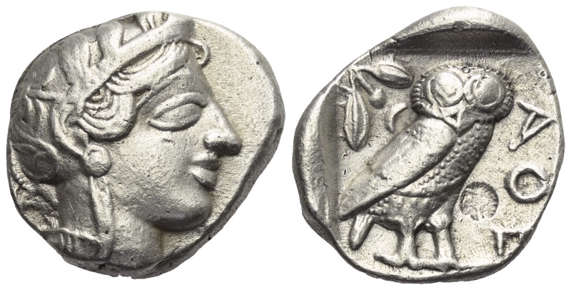 Attika. Athen.

 Tetradrachme (Silber). Ca. 454 - 404 v. Chr.
Vs: Kopf der At...