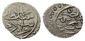 Osmanen. Mehmed II. (848 - 849 u. 855 - 886 H. / 1444 - 1445 u. 1451 - 1481).

 Akce (Silber). 776 H. (Stempelfehler!). Edirne.
Vs: Mehmed Sultan b...
