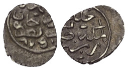 Osmanen. Mehmed II. (848 - 849 u. 855 - 886 H. / 1444 - 1445 u. 1451 - 1481).

 Akce (Silber). 875 H. Brusa (Bursa).
Variante mit einem Ring.

Vs...