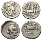 Römische Münzen - Lots. Republik.


Lot (2 Stück, Silber): Denare aus dem 1. Jhdt. v. Chr.

Patina, sehr schön.

Verkauft wie besehen, keine Rü...