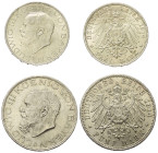 Deutschland - Lots.


Deutschland nach 1871.
Kaiserreich. Bayern. 
Ludwig III. (1913 - 1918). 

Lot (2 Stück, Silber): 5 und 3 Mark 1914 D Münc...