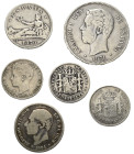Europa - Lots.


Spanien. Königreich.
Amadeo I. (1871 - 1873).
Alfonso XII. (1874 - 1885).
Alfonso XIII. (1886 - 1931).

Lot (6 Stück, Silber)...