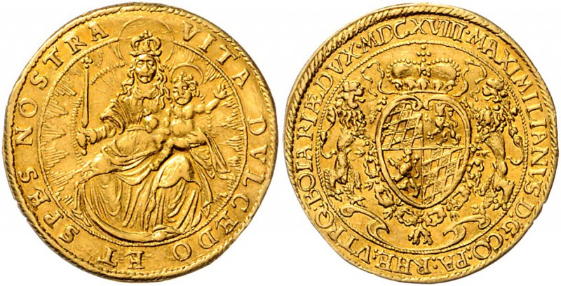 Bayern Maximilian I. 1598-1623 Doppeldukat 1618 München Friedb. 191. Hahn 63. Wi...