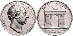 Bayern Maximilian I. Joseph 1806-1825 Silbermedaille o.J. (v. Losch) auf sein 25-jähriges Regierungsjubiläum Witt. 2519. 
47,6mm 43,6g f.vz