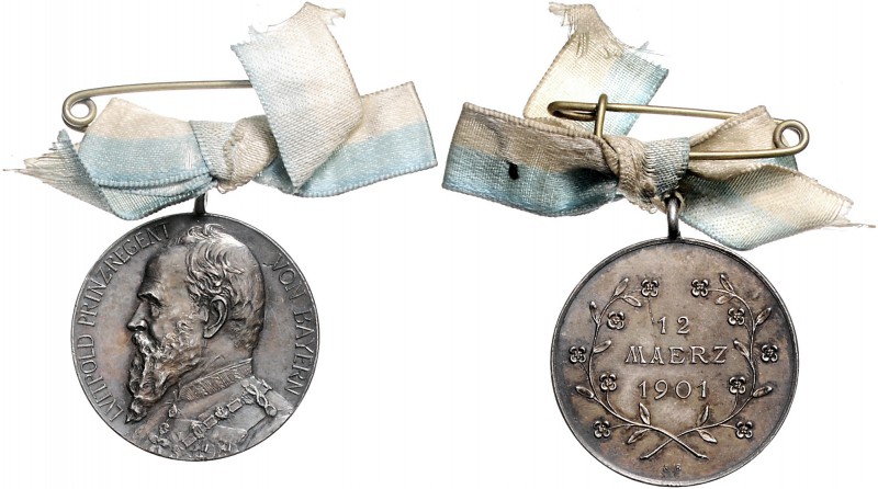Bayern Prinzregent Luitpold 1886-1912 Medaille 1901 (v. Börsch) auf seinen 80. G...