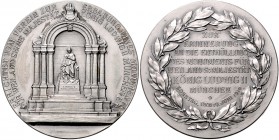 Bayern Prinzregent Luitpold 1886-1912 Silbermedaille 1910 (v. Lauer) a.d. Enthüllung des Denkmals für König Ludwig II. 
50,3mm 48,5g st
