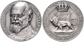 Bayern Ludwig III. 1913-1918 Silbermedaille 1912 (v. Lauer) auf seinen Regentschaftsantritt am 12. Dezember 1912 
kl.Rf. 41,2mm 29,8g vz