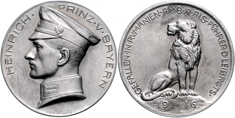 Bayern Ludwig III. 1913-1918 Zinkmedaille 1916 (v. Schwegerle) a.d. in Rumänien ...