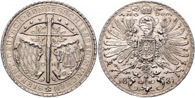 Bayern - München Silbermedaille 1881 (unsign.) a.d. 7. Deutsche Bundesschießen Peltzer 1472. Hauser 556. Steulm. 1. 
37,9mm 26,9g vz-st