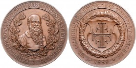 Bayern - München Bronzemedaille 1889 (v. Lauer) a.d. VII. Allgemeine Deutsche Turnfest 
50,2mm 49,5g vz-st