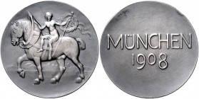 Bayern - München Silbermedaille 1908 mattiert Prämie der Landwirtschaftlichen Ausstellung und a.d. Oktoberfest, i.Rd: 990 
kl.Rf., 40,1mm 27,4g vz-st...