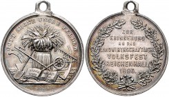 Bayern - Bad Reichenhall Medaille 1886 versilbert (?) (v. C.K.) Zur Erinnerung an das Landwirtschaftliche Volksfest Merzba. 1883. 
m. Orig.Öse 33,7mm...