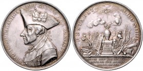 Brandenburg in den Marken - Preussen Friedrich II. der Große 1740-1786 Silbermedaille 1786 (v. J.G. Holtzhey) auf seinen Tod Olding 753a. 
45,1mm 24,...