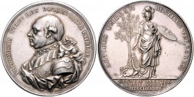 Brandenburg in den Marken - Preussen Friedrich Wilhelm II. 1786-1797 Silbermedaille 1786 (v. Loos) auf seinen Regierungsantritt Sommer A11. Slg. Henck...