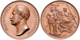 Brandenburg in den Marken - Preussen Friedrich Wilhelm IV. 1840-1861 Bronzemedaille 1857 (v. Fischer) a.d. 50-jährige Militärdienst-Jubiläum von Fried...