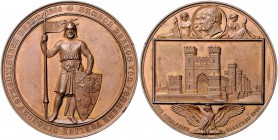 Brandenburg in den Marken - Preussen Friedrich Wilhelm IV. 1840-1861 Bronzemedaille 1860 (v. Kullrich) a. d. 600-jährige Stadtjubiläum von Dirschau an...