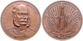 Brandenburg in den Marken - Preussen Wilhelm I. 1861-1888 Bronzemedaille o.J. (v. Brehmer) a.d. Krieg gegen Frankreich 1870/1871 
39,8mm 32,3g f.st