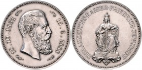 Brandenburg in den Marken - Preussen Friedrich III. 1888-1888 Silbermedaille 1888 (unsign.) auf seinen Tod 
40,6mm 36,2g vz-st