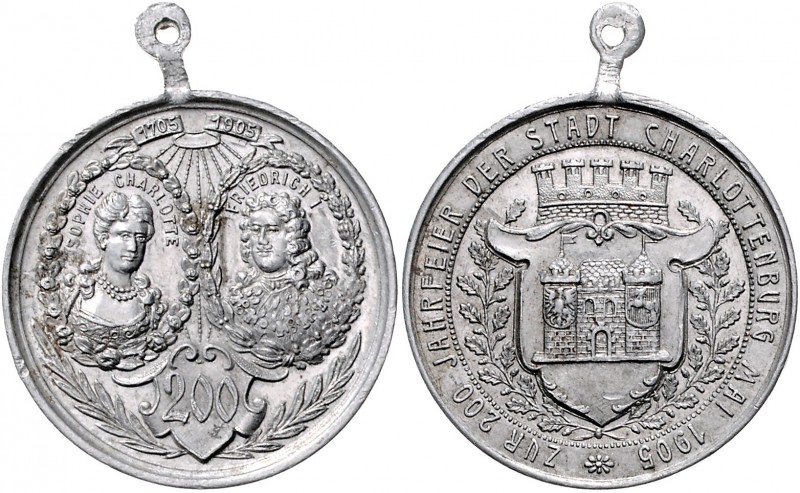 Brandenburg in den Marken - Preussen Wilhelm II. 1888-1918 Aluminium-Medaille 19...
