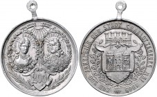Brandenburg in den Marken - Preussen Wilhelm II. 1888-1918 Aluminium-Medaille 1905 a.d. 200-jährige Bestehen der Stadt Charlottenburg 
m.Orig.Öse, 35...