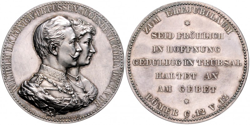 Brandenburg in den Marken - Preussen Wilhelm II. 1888-1918 Silbermedaille o.J. (...