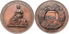 Brandenburg in den Marken - Preussen - Berlin Bronzemedaille 1844 (v. Loos) a.d. Ausstellung deutscher Gewerbeerzeugnisse 
45,1mm 53,3g vz-st