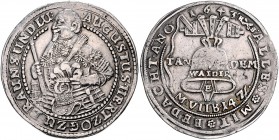 Braunschweig und Lüneburg - Wolfenbüttel August der Jüngere 1635-1666 1/2 Reichstaler 1643 Zellerfeld 6. Glockenhalbtaler Welter 830. 
 f.vz