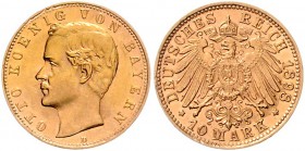 Bayern Otto 1886-1913 10 Mark 1898 D 
 vz