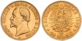 Sachsen - Coburg und Gotha Ernst II. 1844-1893 20 Mark 1886 A 
 ss+