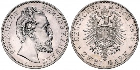 Anhalt Friedrich I. 1871-1904 2 Mark 1876 A J. 19. 
 vz-st