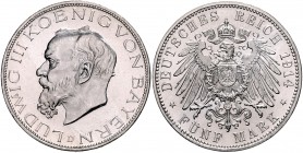 Bayern Ludwig III. 1913-1918 5 Mark 1914 D J. 53. 
 f.st