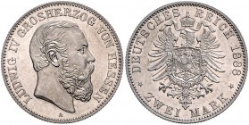 Hessen Ludwig IV. 1877-1892 2 Mark 1888 A J. 68. 
 vz-st/st