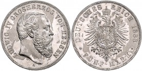 Hessen Ludwig IV. 1877-1892 5 Mark 1888 A J. 69. 
fleck.Patina vz-st