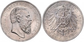 Hessen Ludwig IV. 1877-1892 5 Mark 1891 A J. 71. 
 vz-st