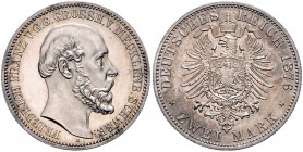 Mecklenburg - Schwerin Friedrich Franz II. 1842-1883 2 Mark 1876 A J. 84. 
 f.st