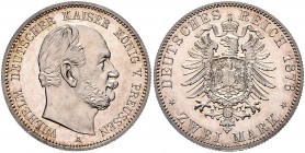 Preussen Wilhelm I. 1861-1888 2 Mark 1876 A J. 96. 
 f.st aus EA