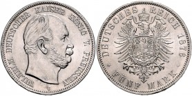 Preussen Wilhelm I. 1861-1888 5 Mark 1876 C J. 97. 
 f.st