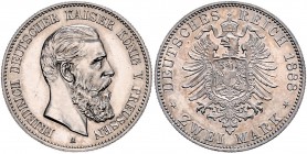 Preussen Friedrich III. 1888-1888 2 Mark 1888 A J. 98. 
winz.Kr. f.st/st