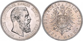 Preussen Friedrich III. 1888-1888 5 Mark 1888 A J. 99. 
 vz