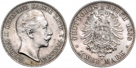 Preussen Wilhelm II. 1888-1918 2 Mark 1888 A J. 100. 
 f.st