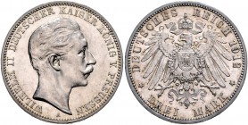 Preussen Wilhelm II. 1888-1918 3 Mark 1912 A J. 103. 
 f.st