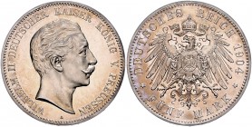Preussen Wilhelm II. 1888-1918 5 Mark 1904 A J. 104. 
 vz-st aus PP