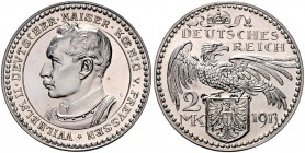 Preussen Wilhelm II. 1888-1918 2 Mark 1913 (v. Karl Goetz) Probe in versilbertem Kupfer Schaaf 111G3. Kien. 76. J. zu111. 
8,40g f.st